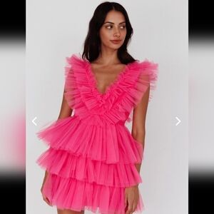 💖 MABLE Fuchsia Tulle Fabric Boutique Dress 💖
